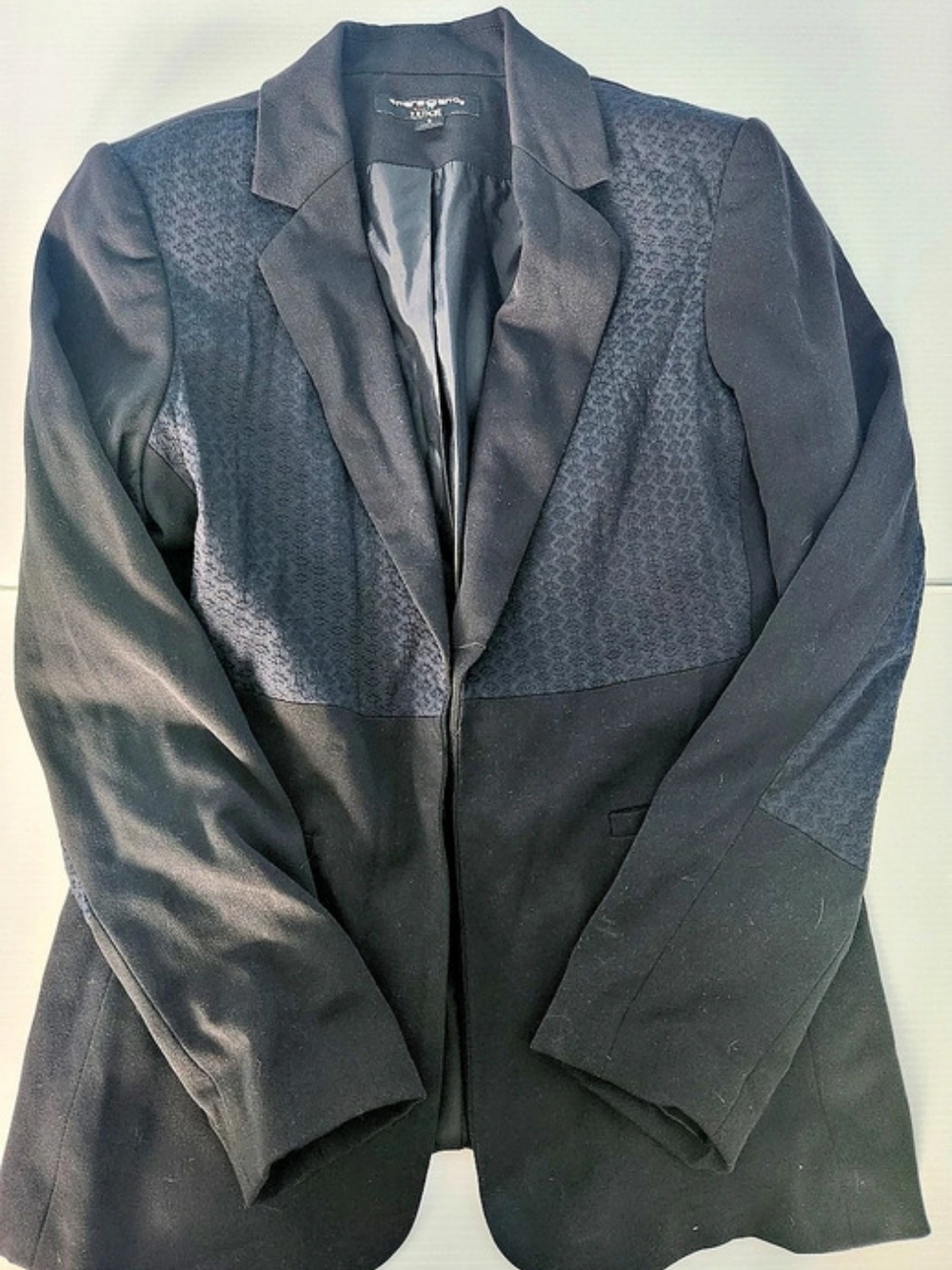 Sharagano Geometric Blazer in Black Size 8